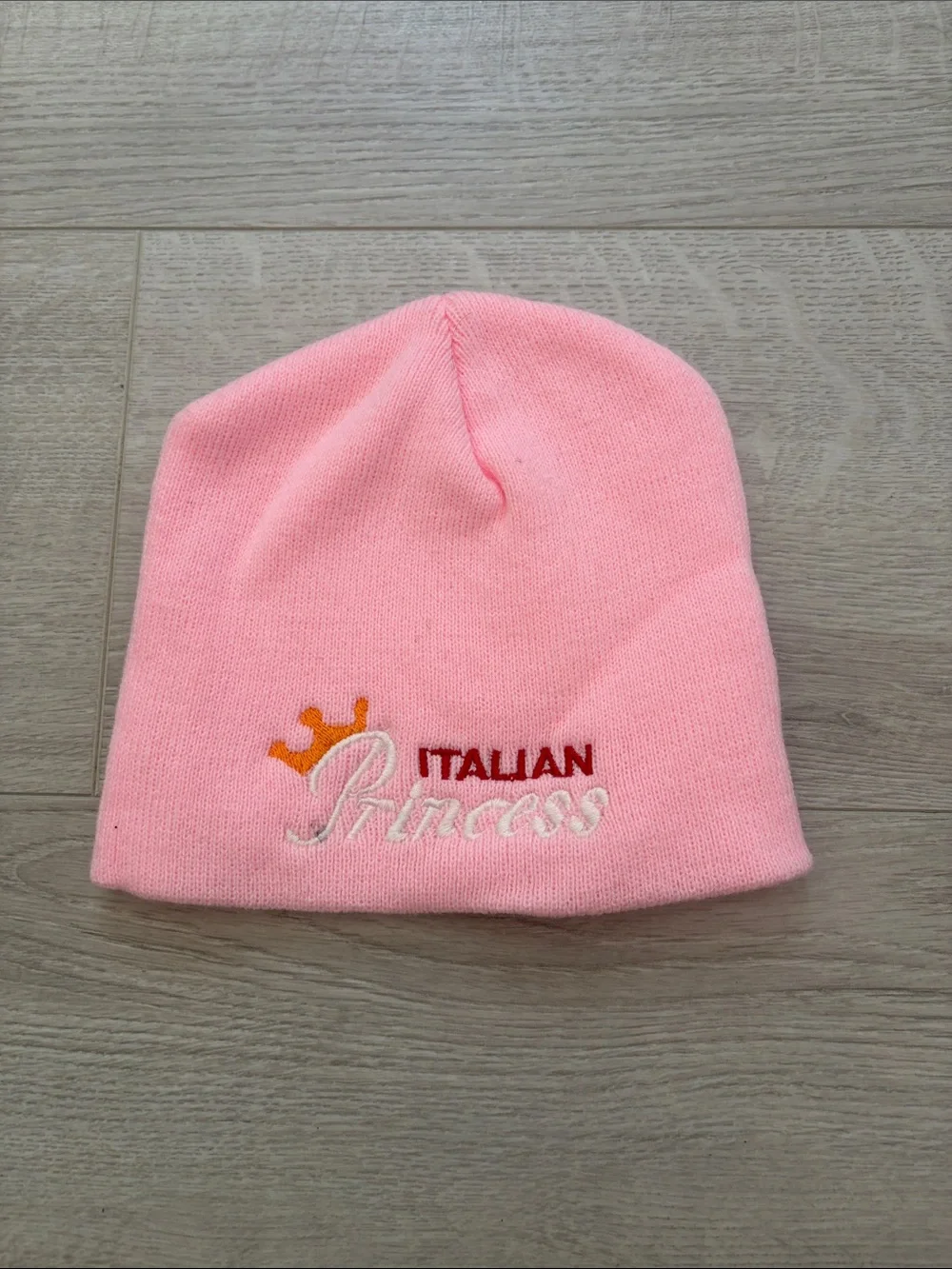 Italian Princess Pink Knit Beanie for Kids